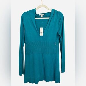 New York & Company Teal V-Neck Sweater